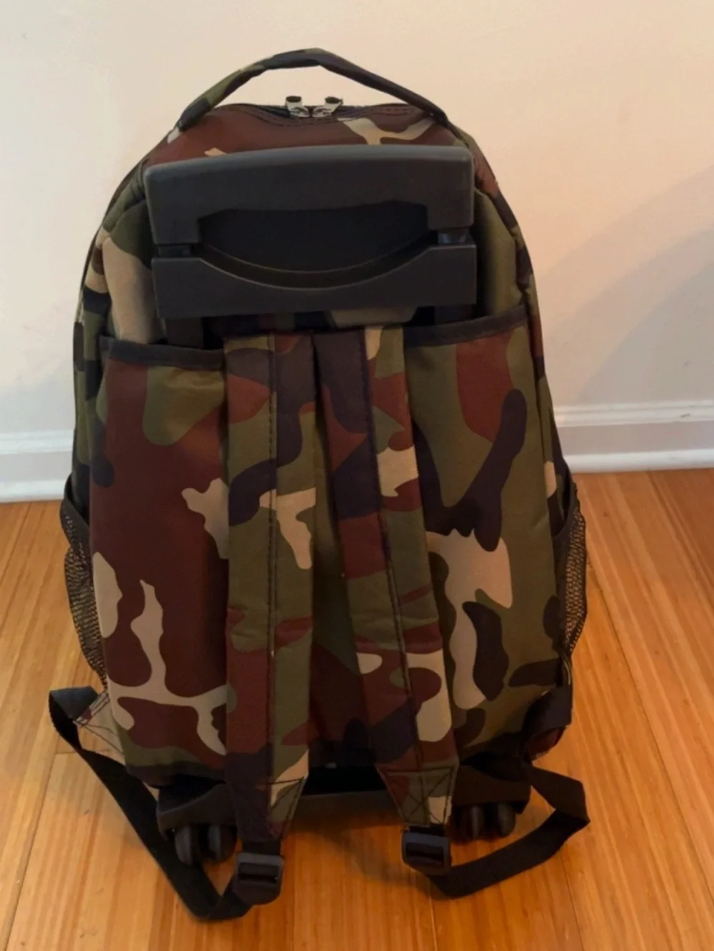 Rockland Camo Rolling Backpack Wheeled Travel School Bag